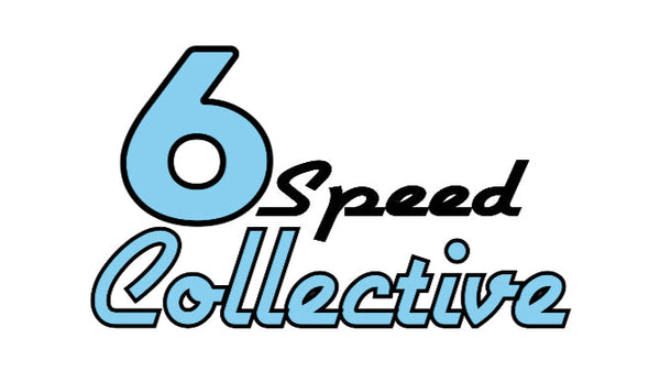 Logo of 6 Speed Collective with a blue number '6' and text on a white background